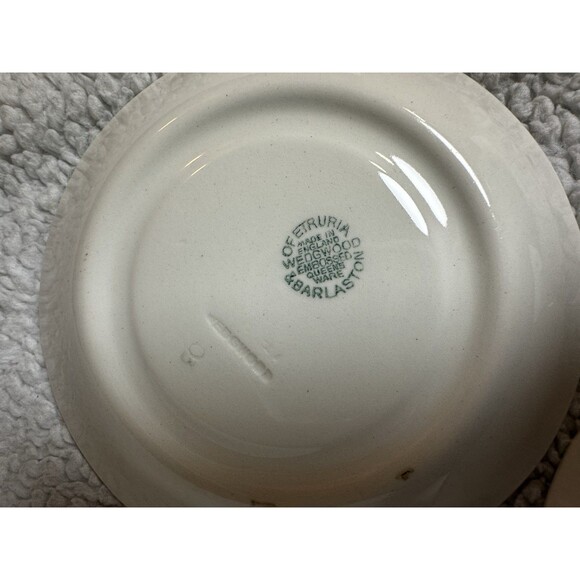 Wedgewood Embossed Queensware Cup & Saucer Ivory And Blue Set of 2 - Picture 7 of 8